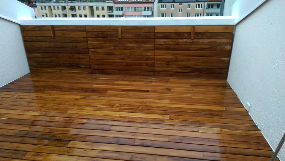 Teakholz-Terrasse – Ergebnis