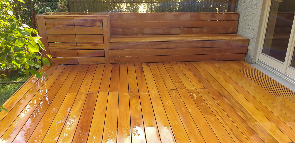 Garapaholz-Terrasse – Perspektive