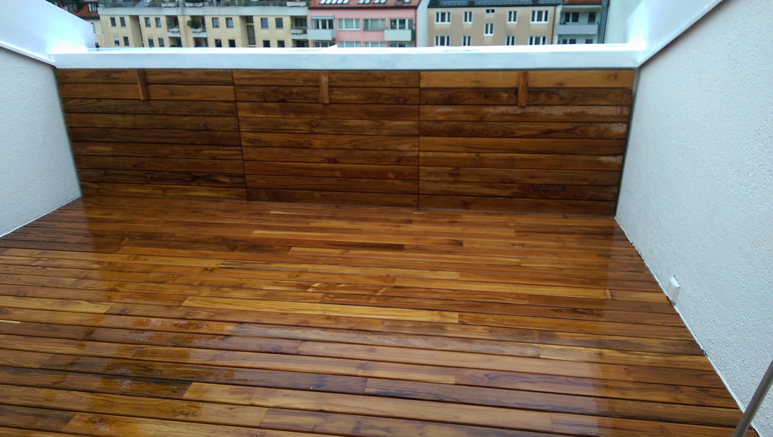 Teakholz-Terrasse – Ergebnis